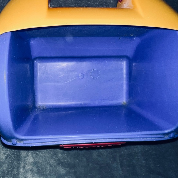 HTF Vintage blue, red and yellow Rubbermaid lunch box, cooler model #1301 - Picture 7 of 11